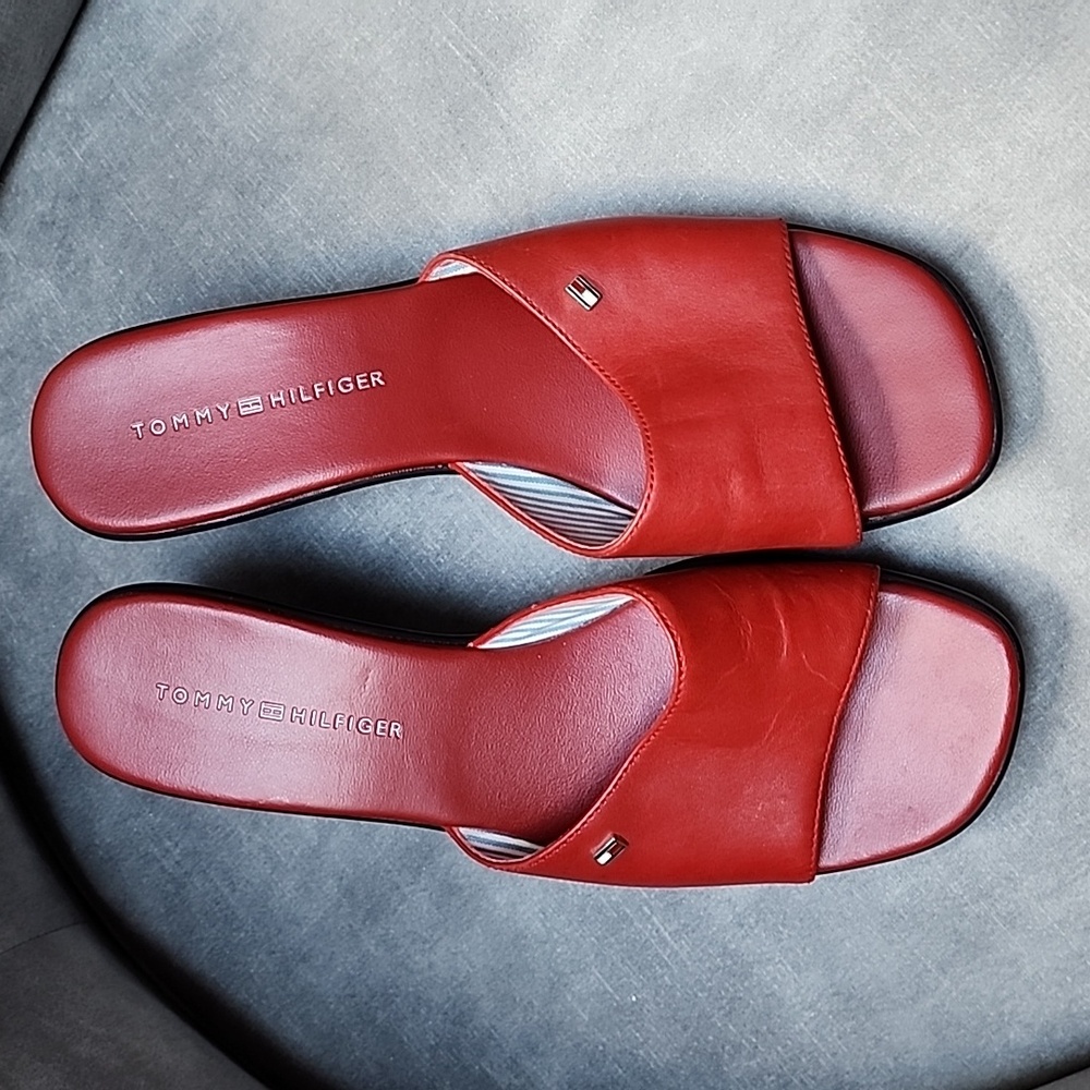 Tommy Hilfiger Marie Red Slides Size 8